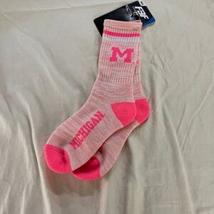 University of Michigan Pink Socks Size M 6-11